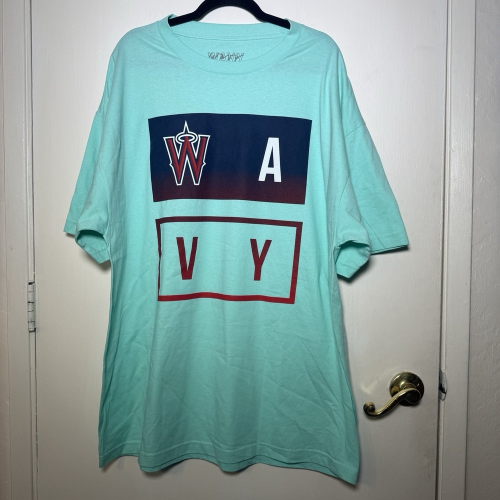 Wavy Washington Nationals MLB Baseball Men's 2XL Green Short Sleeve T-NWOT - Picture 1 of 4